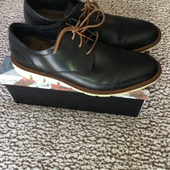 Ecco Other - Ecco Lace-Up Derby Shoes Black/White Soles